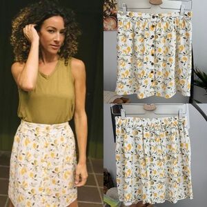 Jackson Rowe Lemon Print Linen Mini Skirt